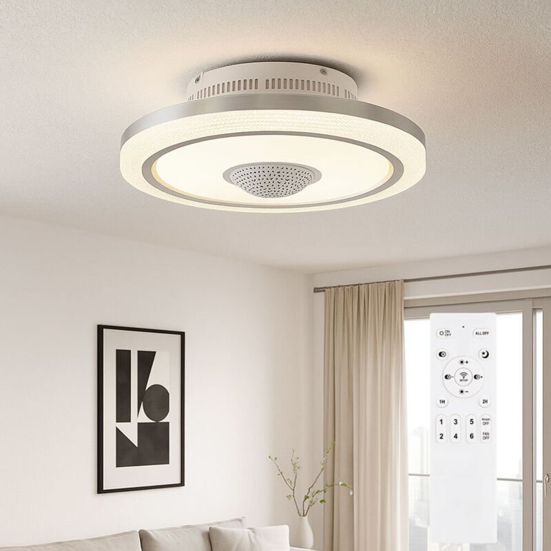 Thumbnail - Led Deckenventilator dimmbar mit Fernbedienung Luftreiniger Lufterfrischer Deckenlampe, Timer, Nachtlicht, 35W 1750lm wa...