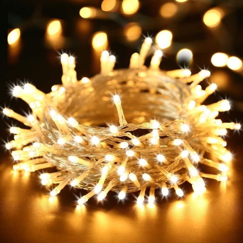 Weihnachtslichterkette, 20 m, 200 LEDs, Weihnachtsbeleuchtung für drinnen und draußen, elektrisch, 8 Modi, wasserdicht, ...