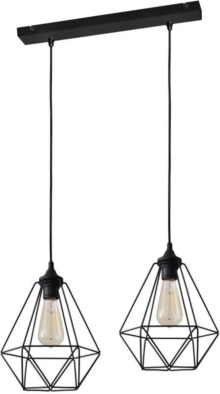 Karo Gerade Stangen-Pendel-Deckenleuchte Schwarz 50cm - Helam