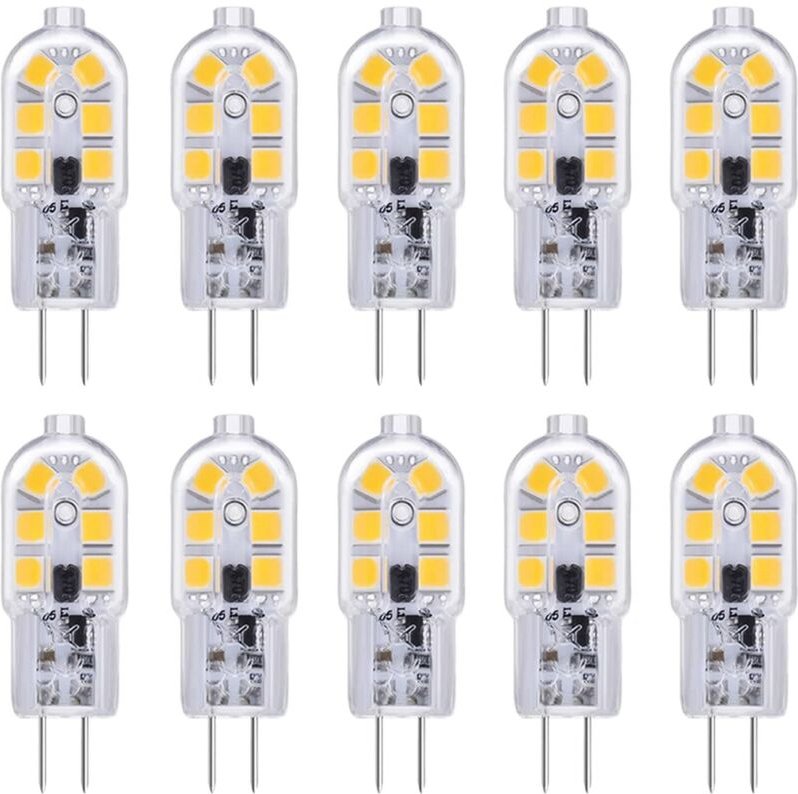 G4 LED-Glühbirne für Dunstabzugshauben, 12 v, 2 w, Kaltweiß 6000 k, 200 lm, G4-Bi-Pin-Halogen-Äquivalent, 12 v ac/dc, G4...