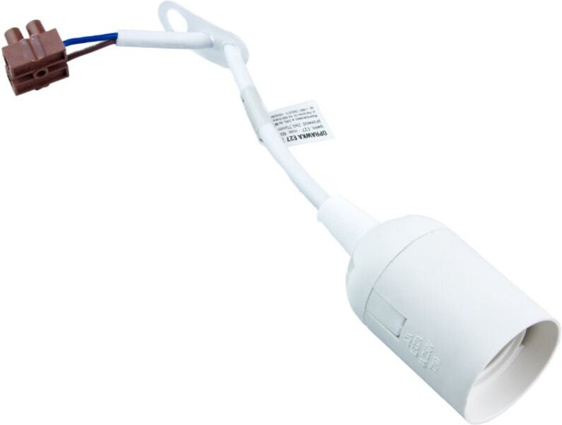 Konstruktionslampenfassung mit Kabel und Würfel, weiß, 1xE27 60W DPM