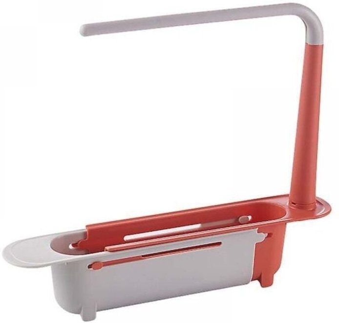 Verstellbares Spülbecken-Aufbewahrungsregal – Teleskop-Spülbeckenregal, Spülbecken-Organizer, ausziehbarer Küchenkorb (R...