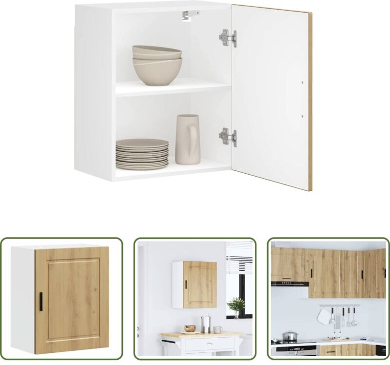 Küchenwandregal - Küchen-Hängeschrank Porto Artisan-Eiche Holzwerkstoff