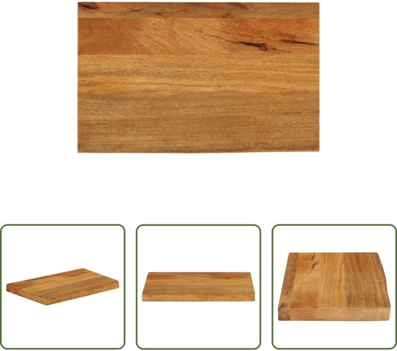 Massivholz - Tischplatte mit Baumkante 50x40x2,5 cm Massivholz Mango