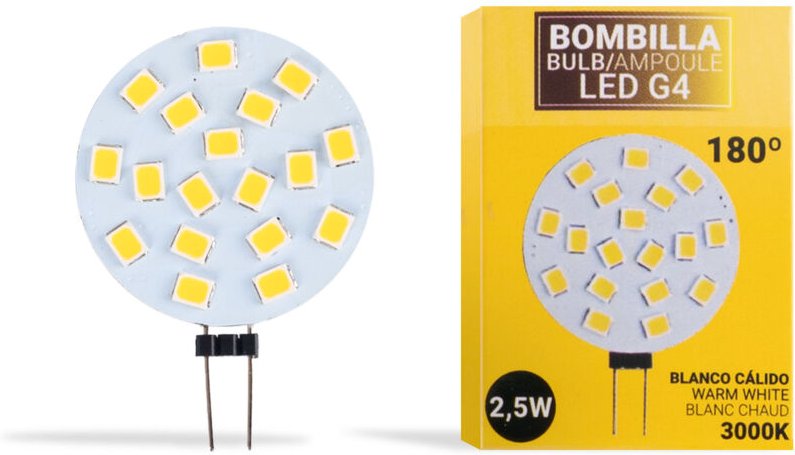 Led G4 flache Bipin-Stiftsockellampe 12V ac/dc - 2,5W
