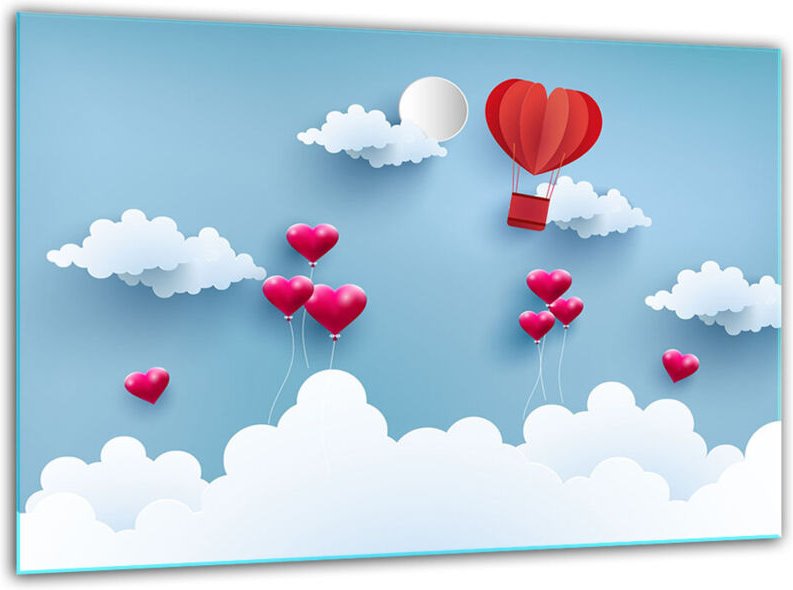 Glasscheidebrett MIT 30 x 22 Himmel Tempertert