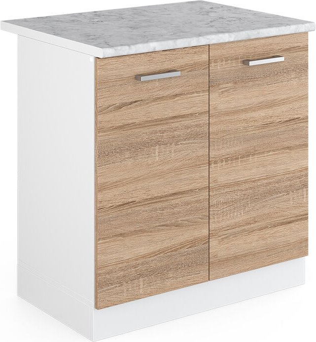 Vicco - Spülenunterschrank R-Line, Sonoma, 80 cm , ap Marmor
