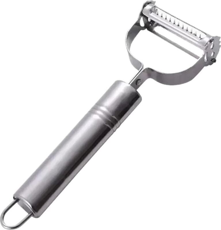 Multifunktionaler 4-in-1-Obst- und Gemüseschäler aus Edelstahl – Hocheffizientes Schneide-, Hobel-, Reibe- und Schabewer...