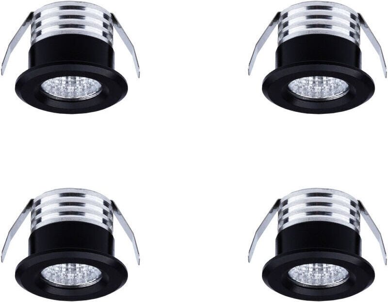 4er Set Mini-Einbaustrahler LED 3W Neutrallicht schwarz