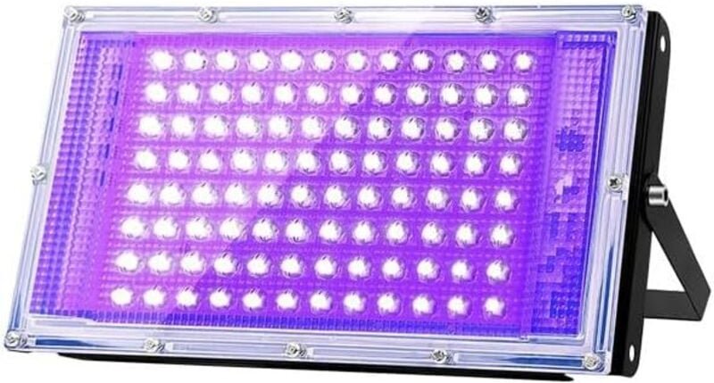 100-W-Schwarzlichtprojektor, leistungsstarkes UV-Licht, 395 nm, IP66 wasserdicht, kann für Schwarzlichtpartys, fluoreszi...
