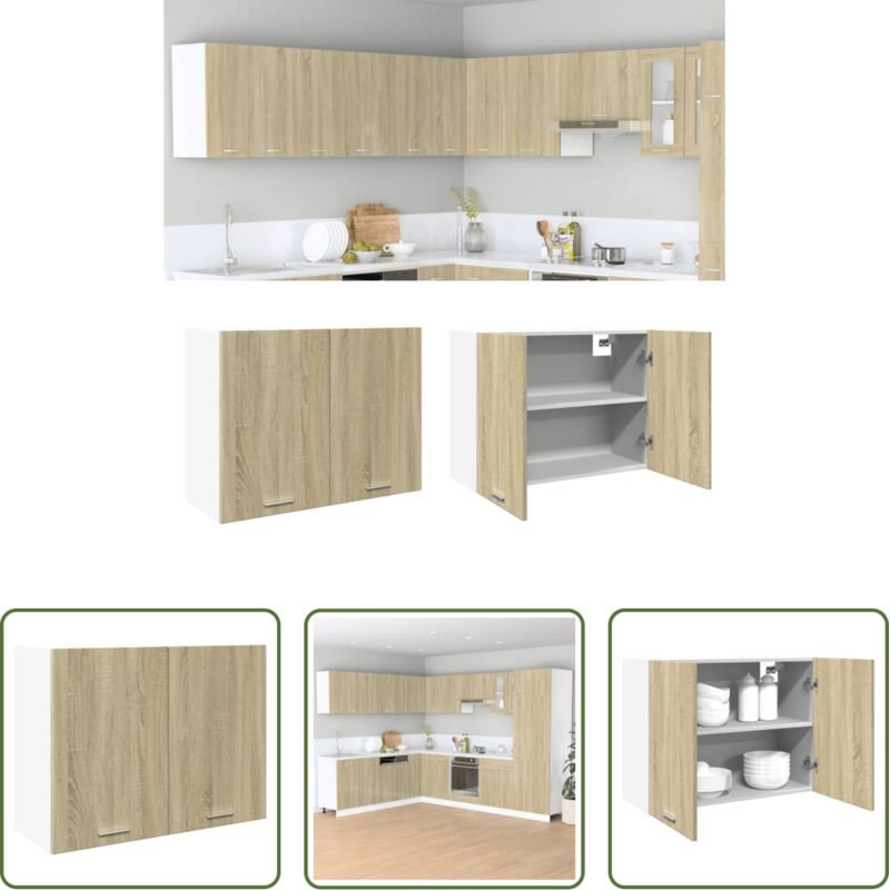 vidaXL Holzregal - Hängeschrank Lyon Sonoma-Eiche 80x31x60 cm Holzwerkstoff