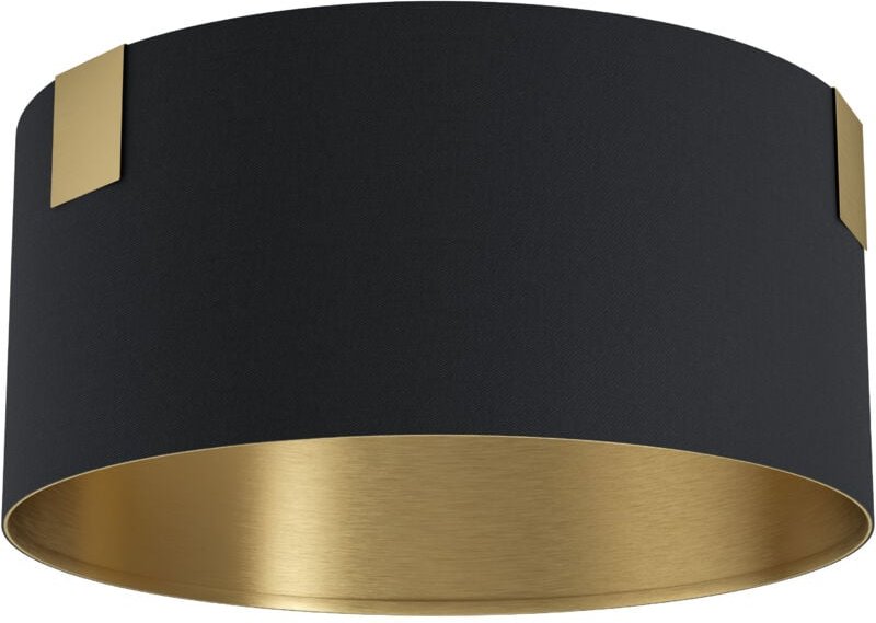 Deckenlampe Tortola 1, elegante Textil Deckenleuchte, Wohnzimmer Deckenbeleuchtung, Wohnzimmerlampe aus Stoff in schwarz...