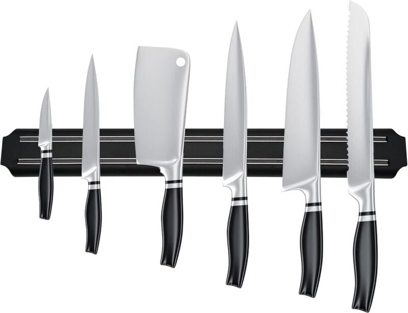 Magnetischer Messerhalter, magnetische Messerleiste, magnetischer Küchenmesserhalter aus schwarzem Edelstahl, magnetisch...