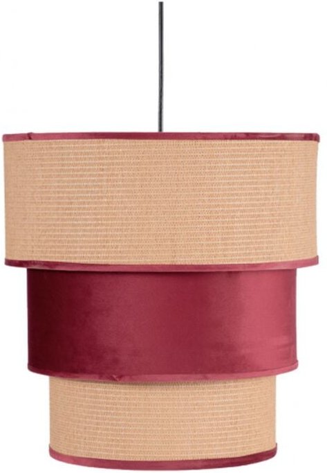 Fabrilamp - Pendelleuchte lucio de 3 Schirme und ein Licht e27 Weinrot