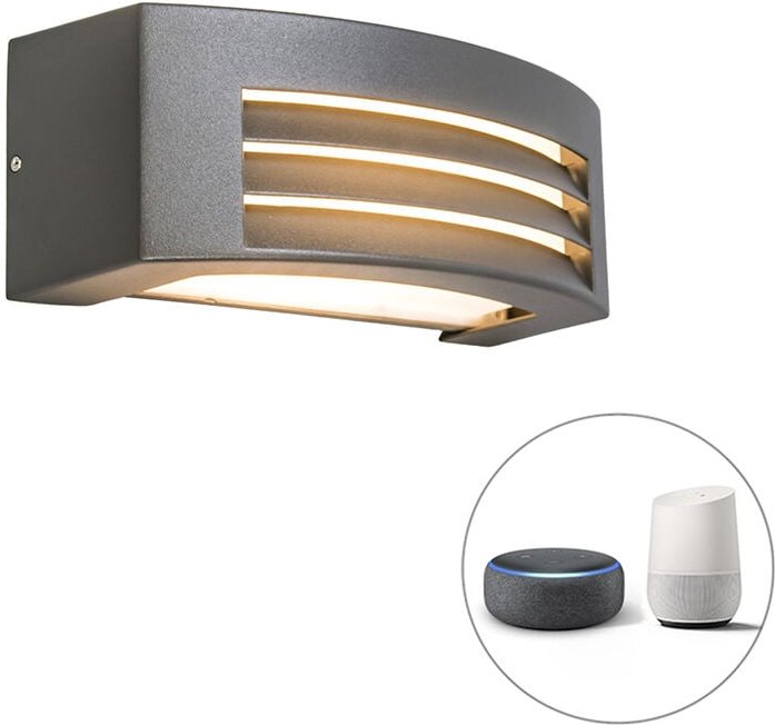 Smarte Wandleuchte Anthrazit IP44 inkl. Wifi P45 - Hurricane 1