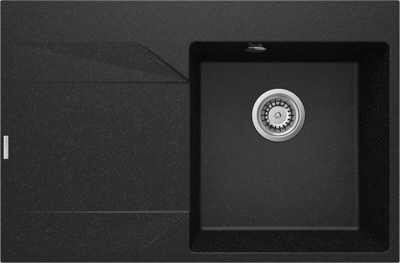 Graphit Granitspülbecken "Evora" mit Abtropffläche links 76cm lang