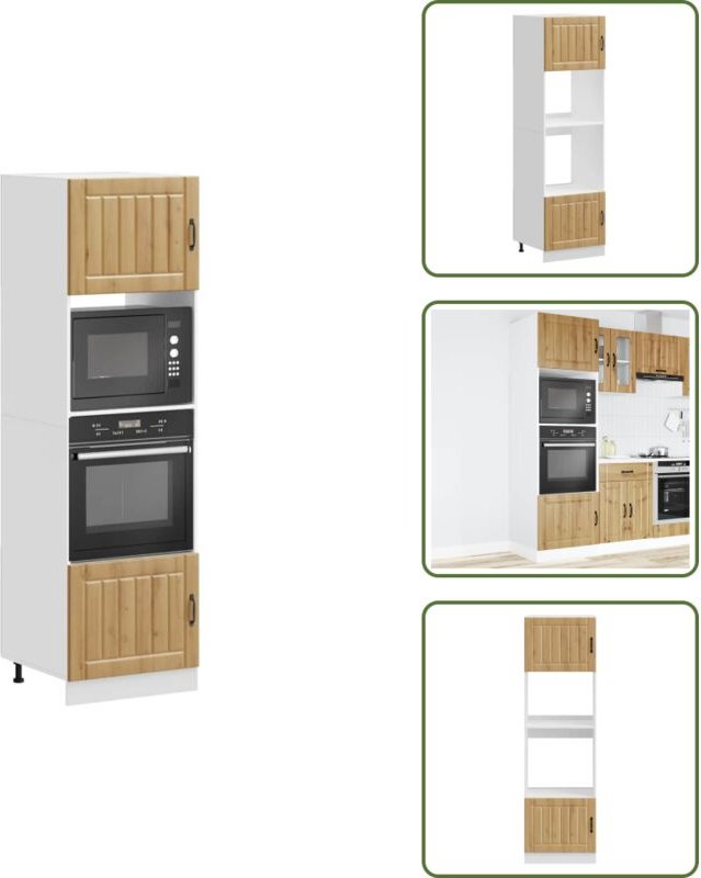 The Living Store Herdumbauschränke 2 Stk. Lucca Artisan-Eiche Holzwerkstoff - Ofenschrank