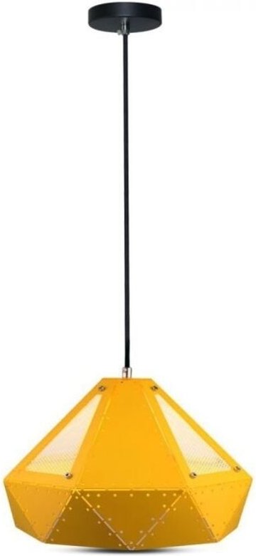 Thumbnail - V-TAC LED-Kronleuchter aus Metallprisma mit E27-Lampenfassung (max. 60 W), Farbe Gelb