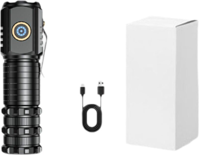 Vtizikl Mini lampe torche haute intensité 15 W, rechargeable, en alliage d'aluminium, idéale pour la maison, l'extérieur...