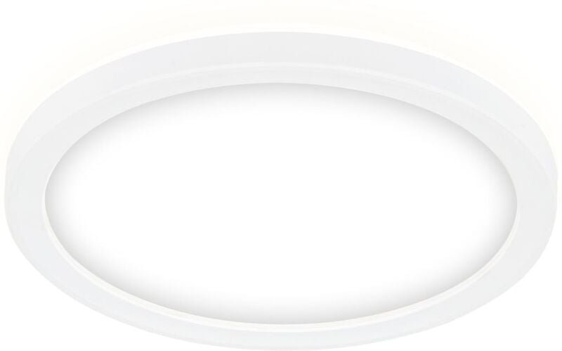 Slim LED Deckenleuchte Ø19 cm flach, 12W, 1400 lm, Neutralweiß, Backlight, Weiß