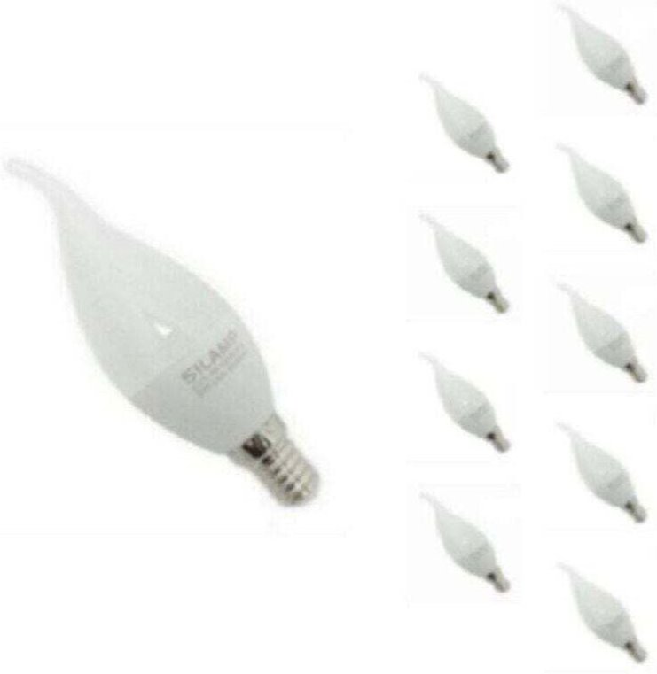 E14 LED-Flamme 8W 220V Ø38mm (10er-Pack, XU) – Kaltweiß 6000K–8000K – SILAMP, hochwertiges Produkt, lange Lebensdauer, e...