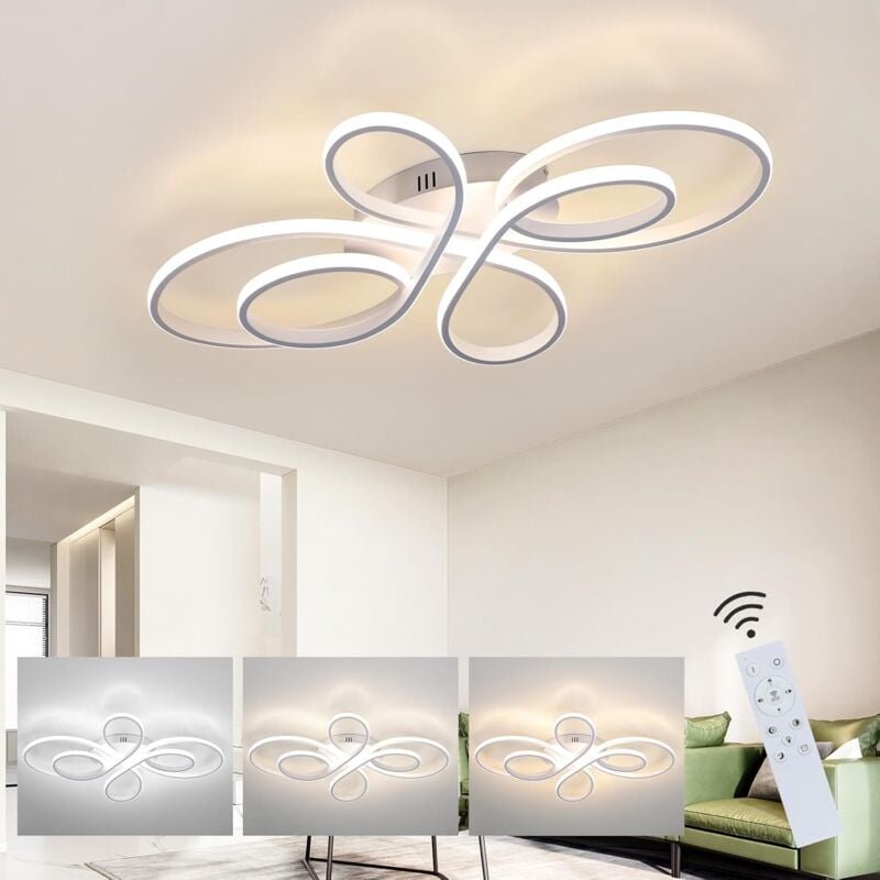 Deckenlampe led Deckenleuchte Dimmbar - Wohnzimmerlampe 66cm Wohnzimmer 65W Modern Schlafzimmerlampe Schlafzimmer Weiß m...