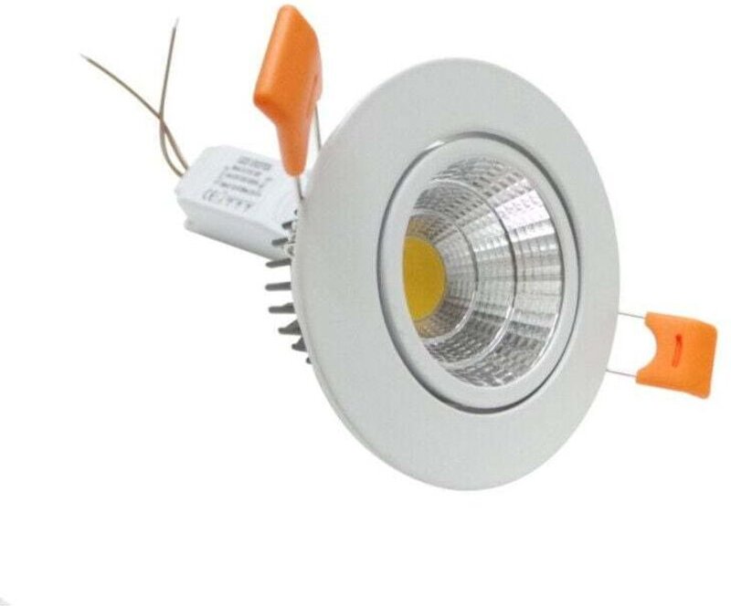 Thumbnail - Ymyny - 5 w LED-COB-Einbaustrahler mit weichen Lamellen, weißer Rahmen, warmweißes, kaltweißes Licht – Warmweiß