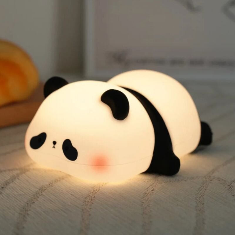 Panda-LED-Mini-LED-Lampe, Tierhaarleuchte aus hochwertigem Lebensmittelsilikon, variable Intensität, Mini-Geschenk, Büro...