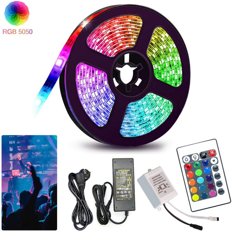 Randaco 10M LED Streifen set , LED Strip 30 LEDs, LED not wasserdicht(IP20), mit 24 Tasten Fernbedienung