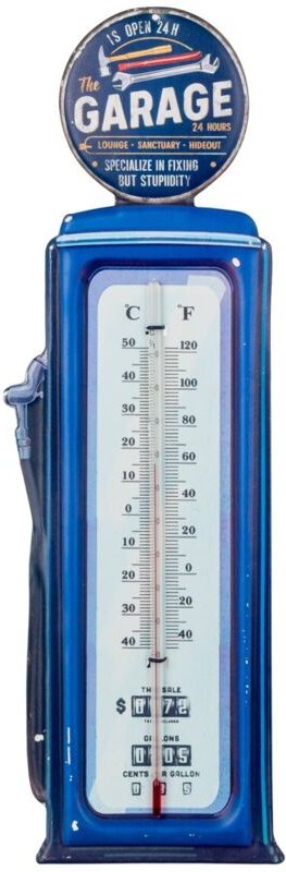 Vintage-Zinn-Thermometer, Wanddekoration, Retro-Stil, Wanddekoration, dekoratives Accessoire, 48 cm