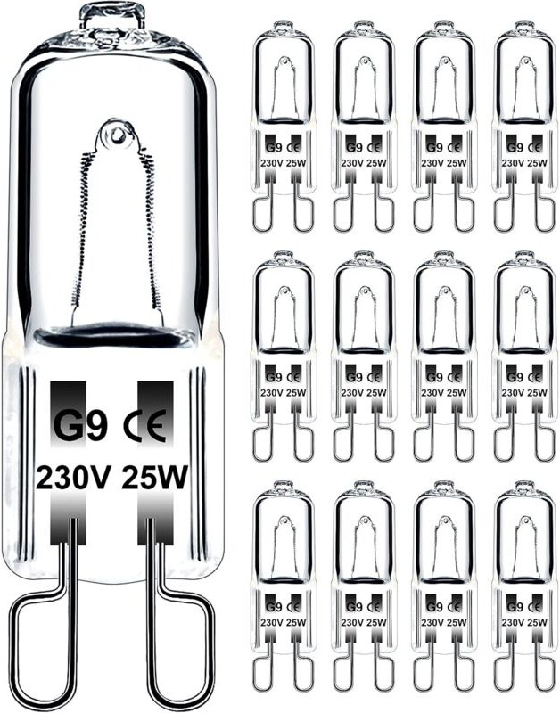Aougo - G9-Glühbirne, 25 w, 230 v, dimmbar, warmweiß, G9-Halogenlampe, 300 °C-Toleranz, G9-Ofenbirne für Mikrowellenherd...