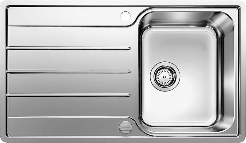 Lemis 45 - Spüle, 86x50 cm, mit Ablaufsystembedienung, gebürsteter Edelstahl 523031 - Blanco