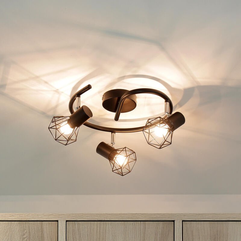 Geometrischer Spot Schwarz Metall Retro Design MIA