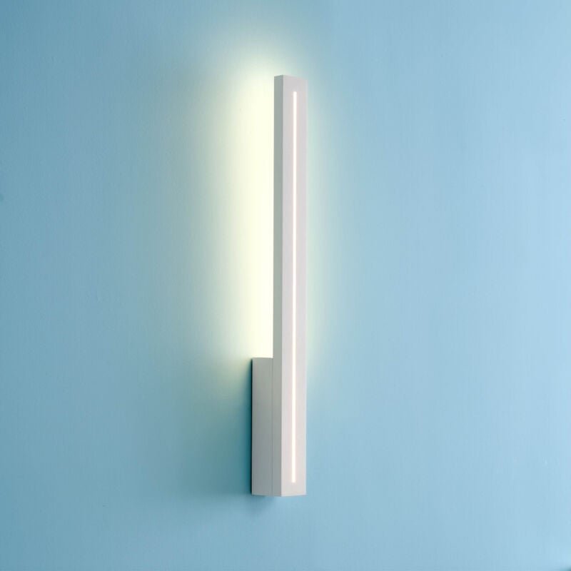 Weiße rechteckige LED-Wandleuchte mit indirekter Beleuchtung IP54 - Noméris