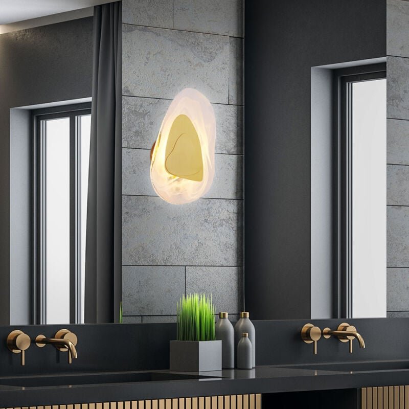 Wandleuchte Wandlampe Schlafzimmerleuchte Glas Wolken Design messing led