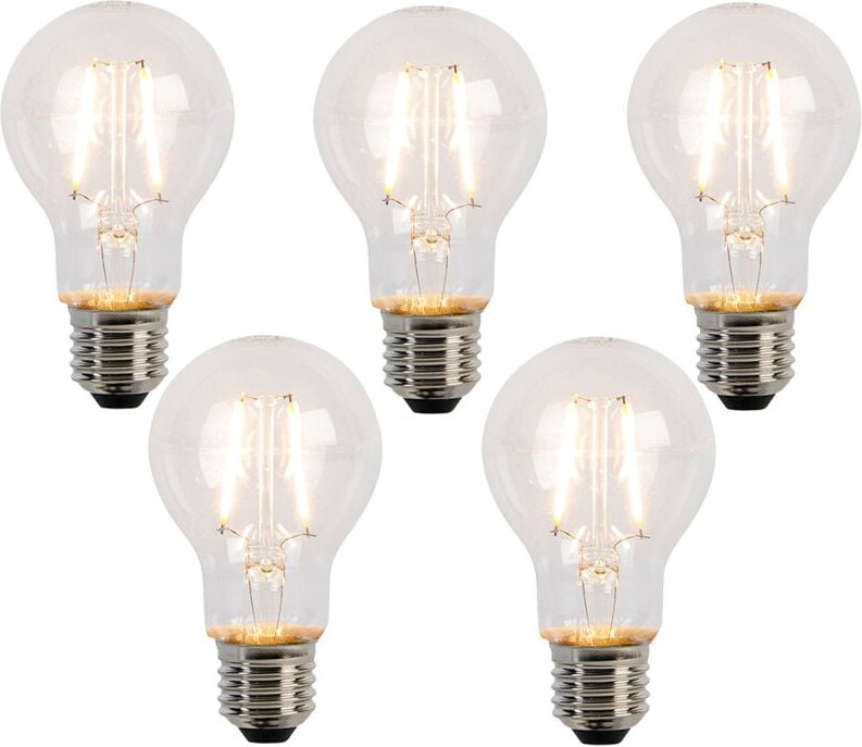 5er Set E27 led Filament Glühbirnen A60 2W 210lm 2200K