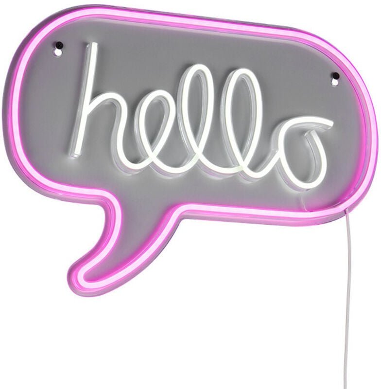 Reality LED Wandleuchte Hello 43 x 31 cm warmweiß transparent