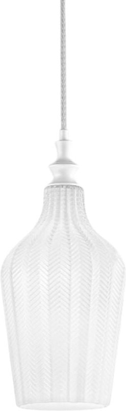 Cleofe – Pendelleuchte aus transparentem und weißem Glas – 1XE27-Fassung, Vintage-Stil, IP20, 1XE27 max. 1X60W, D.18cm, ...