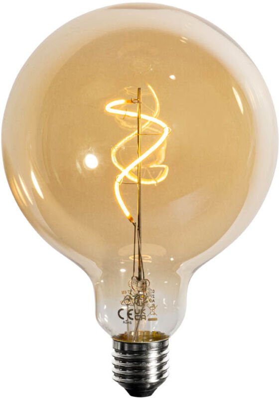 Luedd - E27 Dimmbare led Spiral Filament Gold G125 4W 270lm 2200K
