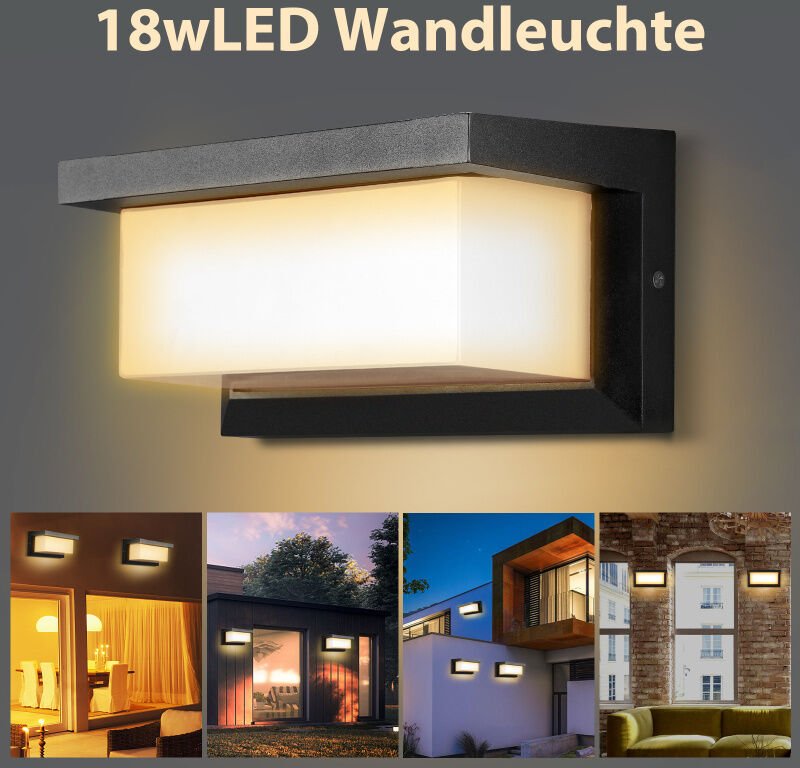 Swanew - 18W led Wandlampe IP65 Sensor Deko Außenleuchte Wandleuchte