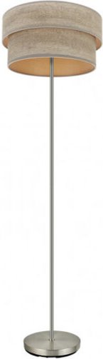 Fabrilamp - Doppelter Bodenständer smile 1xe27 nickel/holzgrau 162x40x40 cm