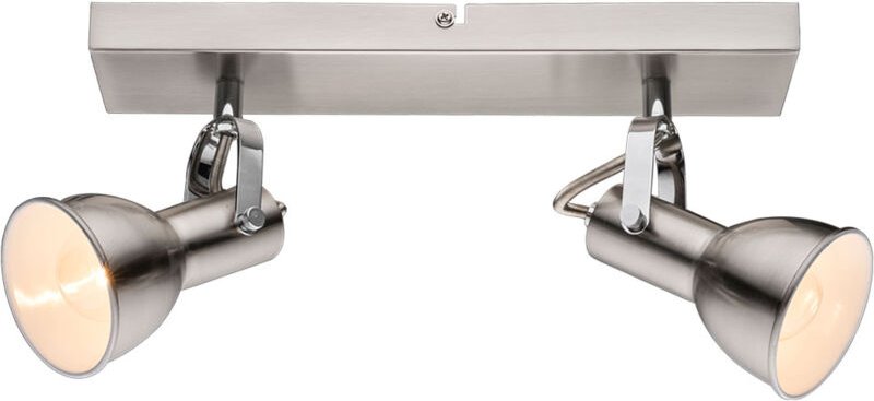 Decken Lampe Leuchte Spots Beweglich Metall Nickel Matt Weiß Wohn Schlaf Zimmer