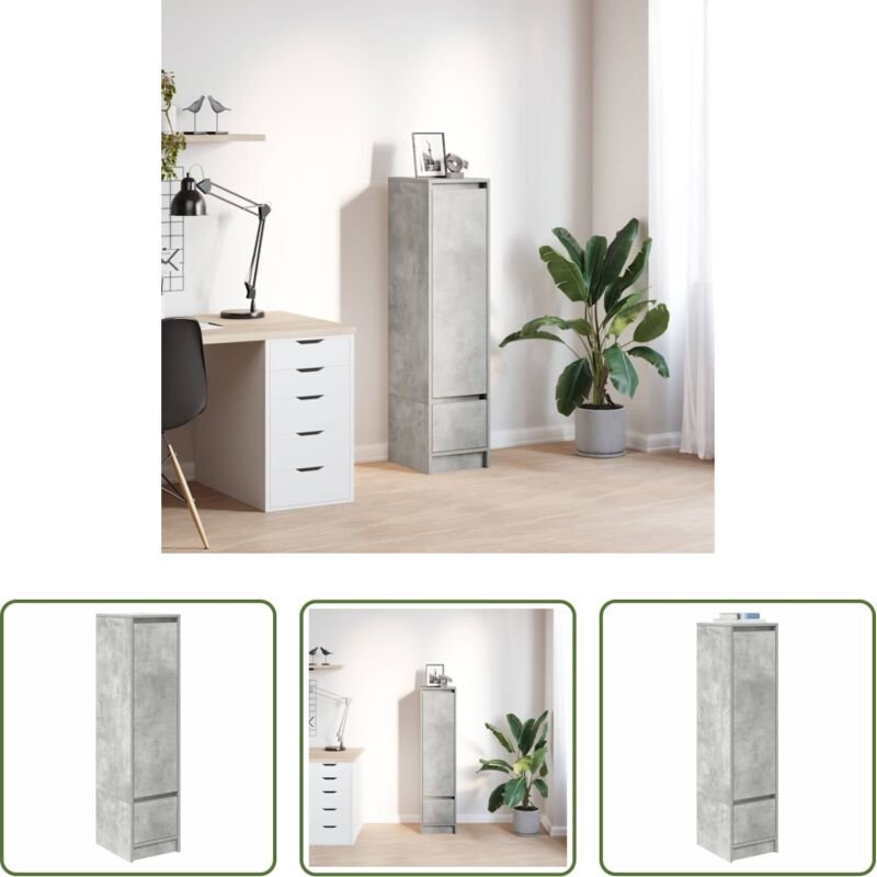 vidaXL Hochschrank - Highboard Betongrau 29,5x34x119,5 cm Holzwerkstoff
