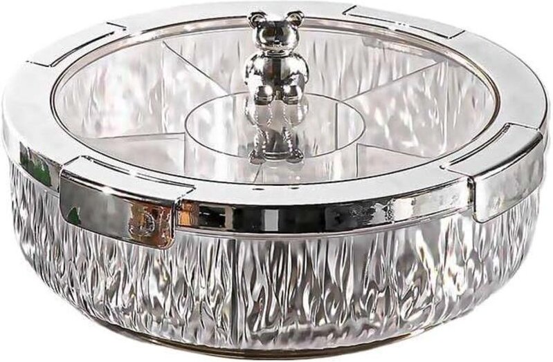 Plateau de fruits et de collations maison avec une boîte à bonbons transparente boîte à noix rotative avec couvercle pou...