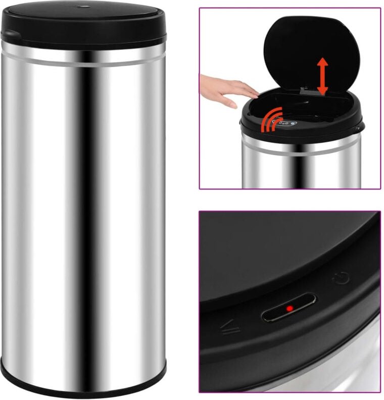 Automatischer Sensor-Mülleimer 80 l Edelstahl - Vidaxl