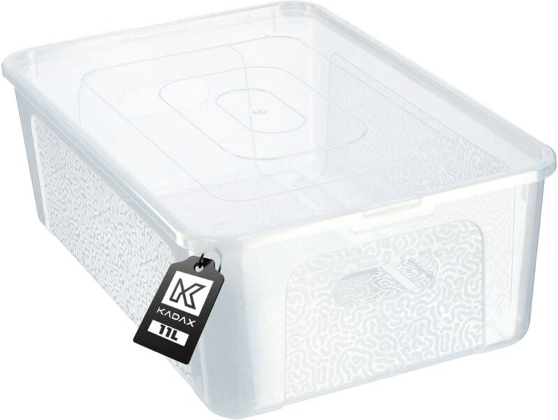 11-Liter-Kunststoffbehälter mit Deckel, verschließbare transparente Aufbewahrungsbox - Kadax