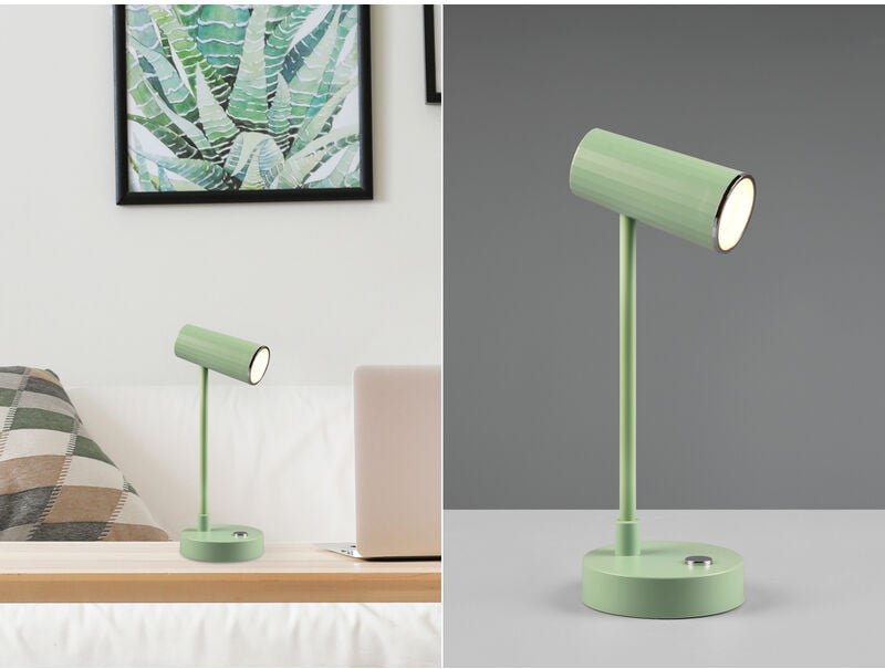 Reality Leuchten - Akku Tischleuchte lenny per usb aufladbar Sensordimmer Grün, Höhe 28cm