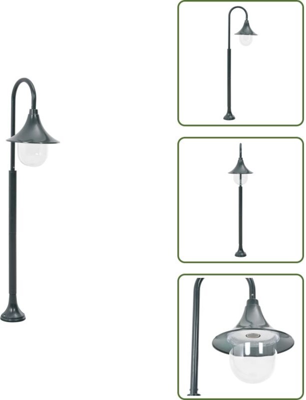 Garten-Pollerleuchte E27 120 cm Aluminium Dunkelgrün - Gartendekoration - Gartenlicht - LED-Lampe - Außenstehleuchte - P...