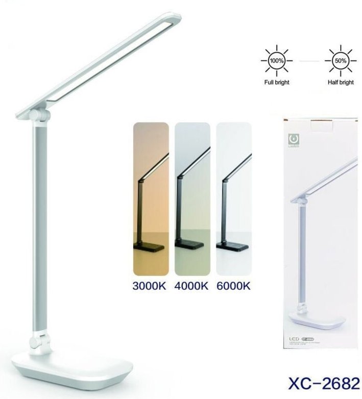 Trade Shop - LAMPADA LED RECARICABILE VON SCRIVANIA TOUCH BRAMPLE DT-2682 -