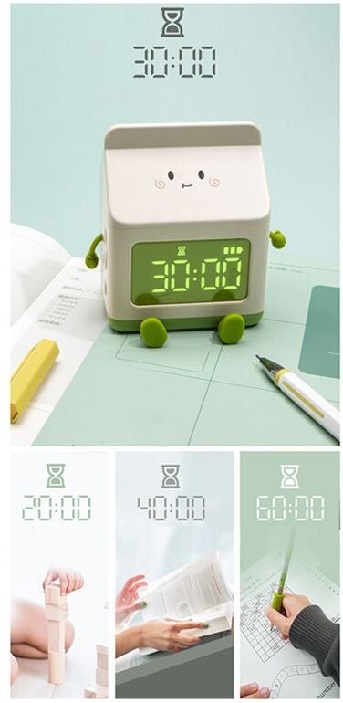 Tlily - Milchkarton-, Windmilchkarton, Elektronische LED-Smartuhr, Schlafzimmer, Nachttisch, Schlafsaal, Studentenuhr, R...